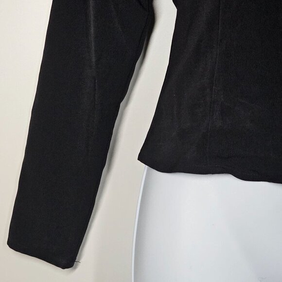 Abercrombie & Fitch Black Long Sleeve V-Neck Shirt Blouse Smocked Back Womens XS - Picture 8 of 8